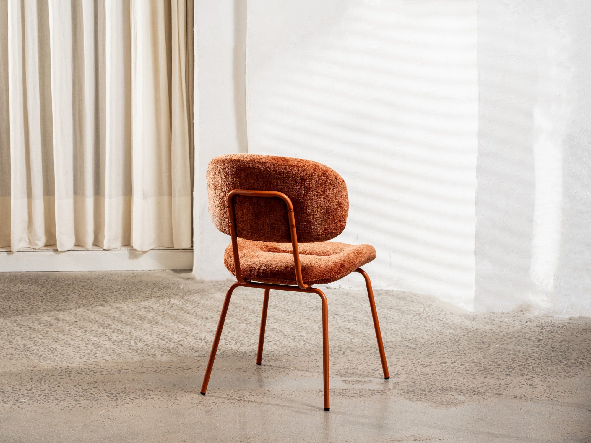 Paris Dining Chair – Cajan | Chenille Fabric & Powder-Coated Frame (Set of 2)