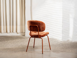 Paris Dining Chair – Cajan | Chenille Fabric & Powder-Coated Frame (Set of 2)