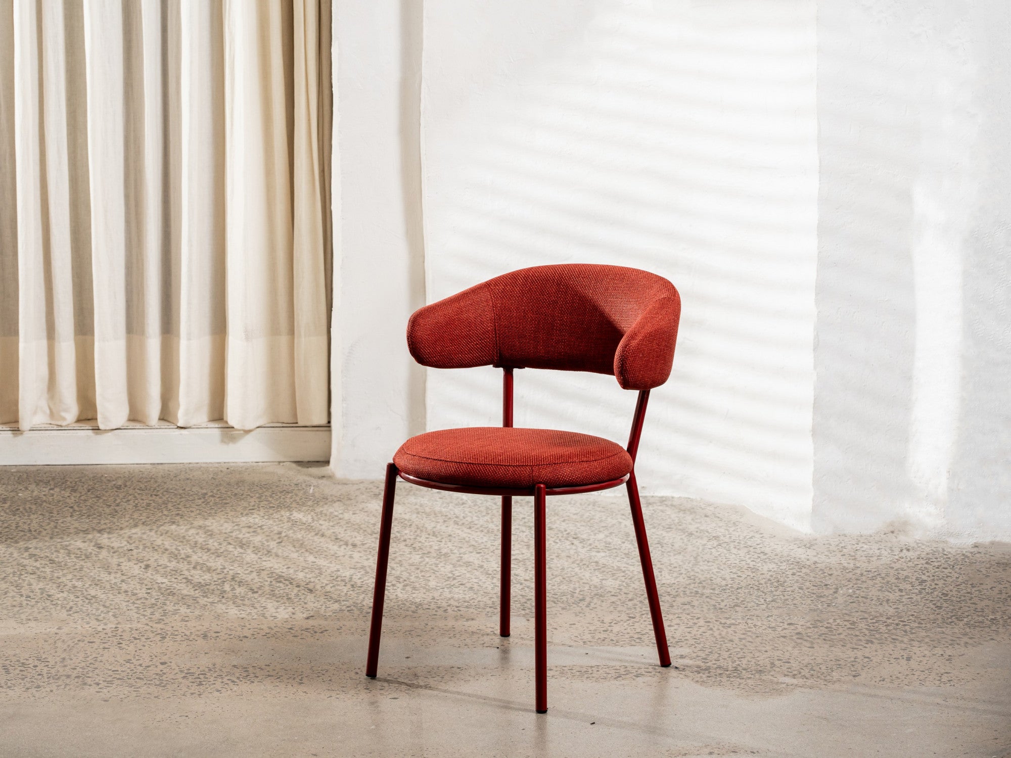 Cannes Dining Chair – Plum | Textured Fabric & Powder-Coated Frame (Set of 2)