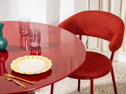 Cannes Dining Chair – Plum | Textured Fabric & Powder-Coated Frame (Set of 2)