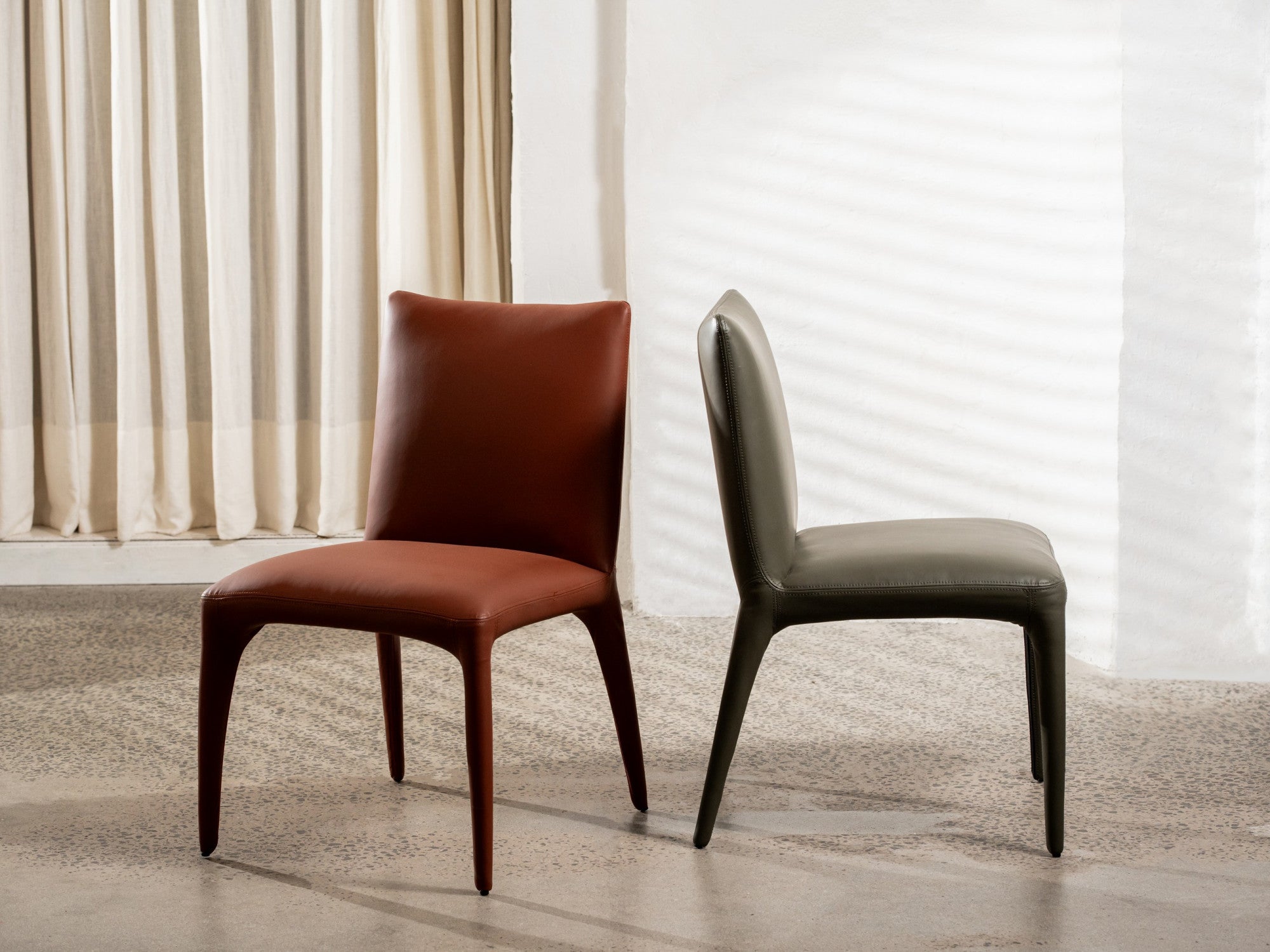 Toulon Dining Chair – Olive | Eco Leather Upholstery (Set of 2)