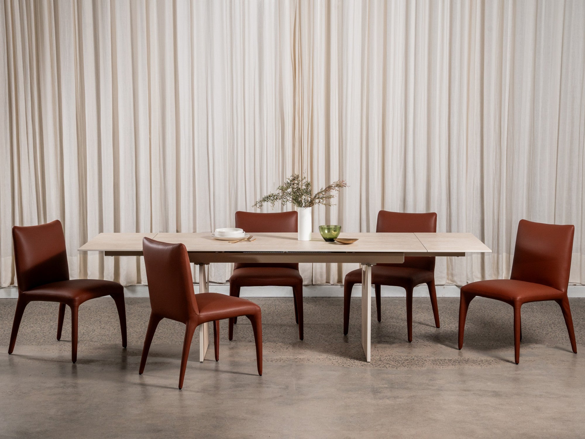 Toulon Dining Chair – Tan | Eco Leather Upholstery (Set of 2)