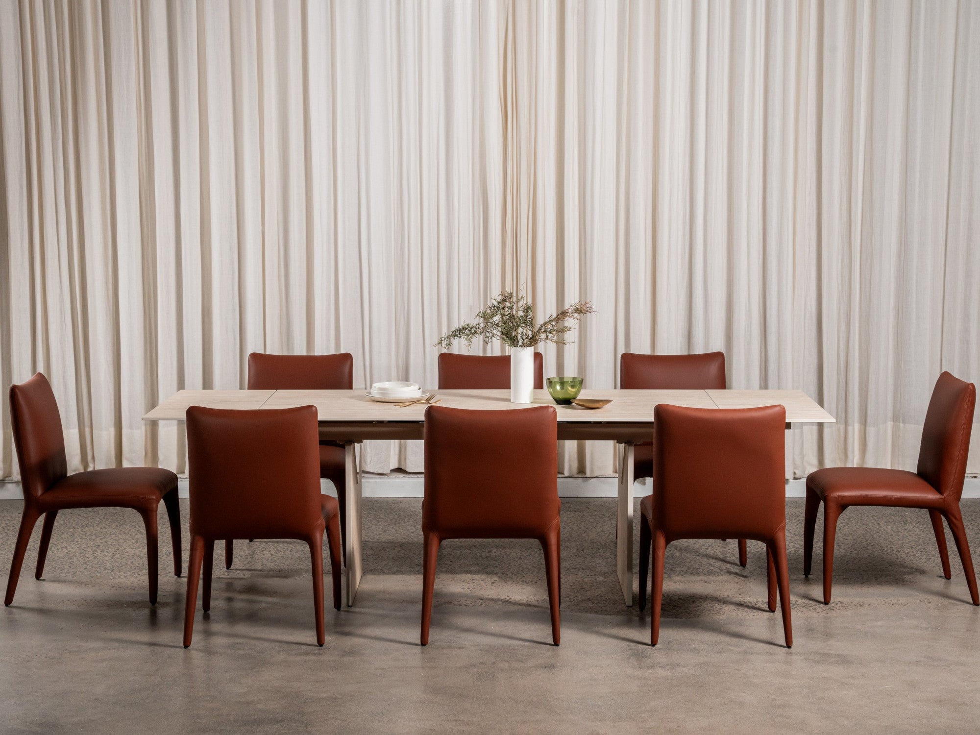 Toulon Dining Chair – Tan | Eco Leather Upholstery (Set of 2)