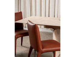 Toulon Dining Chair – Tan | Eco Leather Upholstery (Set of 2)