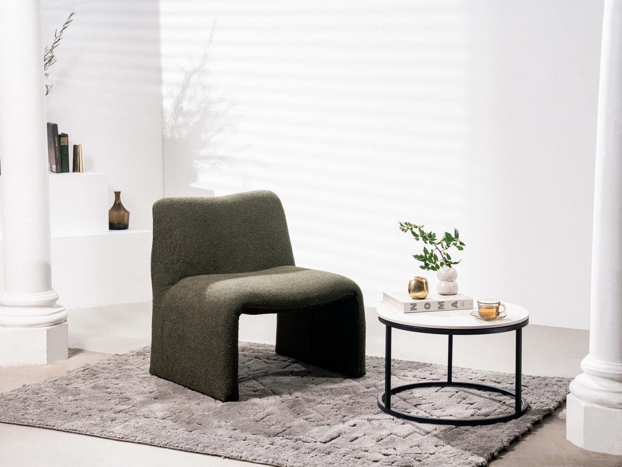 Calais Occasional Chair – Forest | Boucle Fabric Upholstery