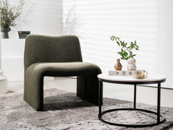 Calais Occasional Chair – Forest | Boucle Fabric Upholstery