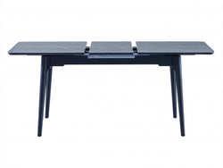 Nikita Extension Dining Table – Bulgarian Grey Marble Effect | Black Timber Frame