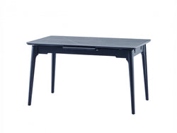 Nikita Extension Dining Table – Bulgarian Grey Marble Effect | Black Timber Frame