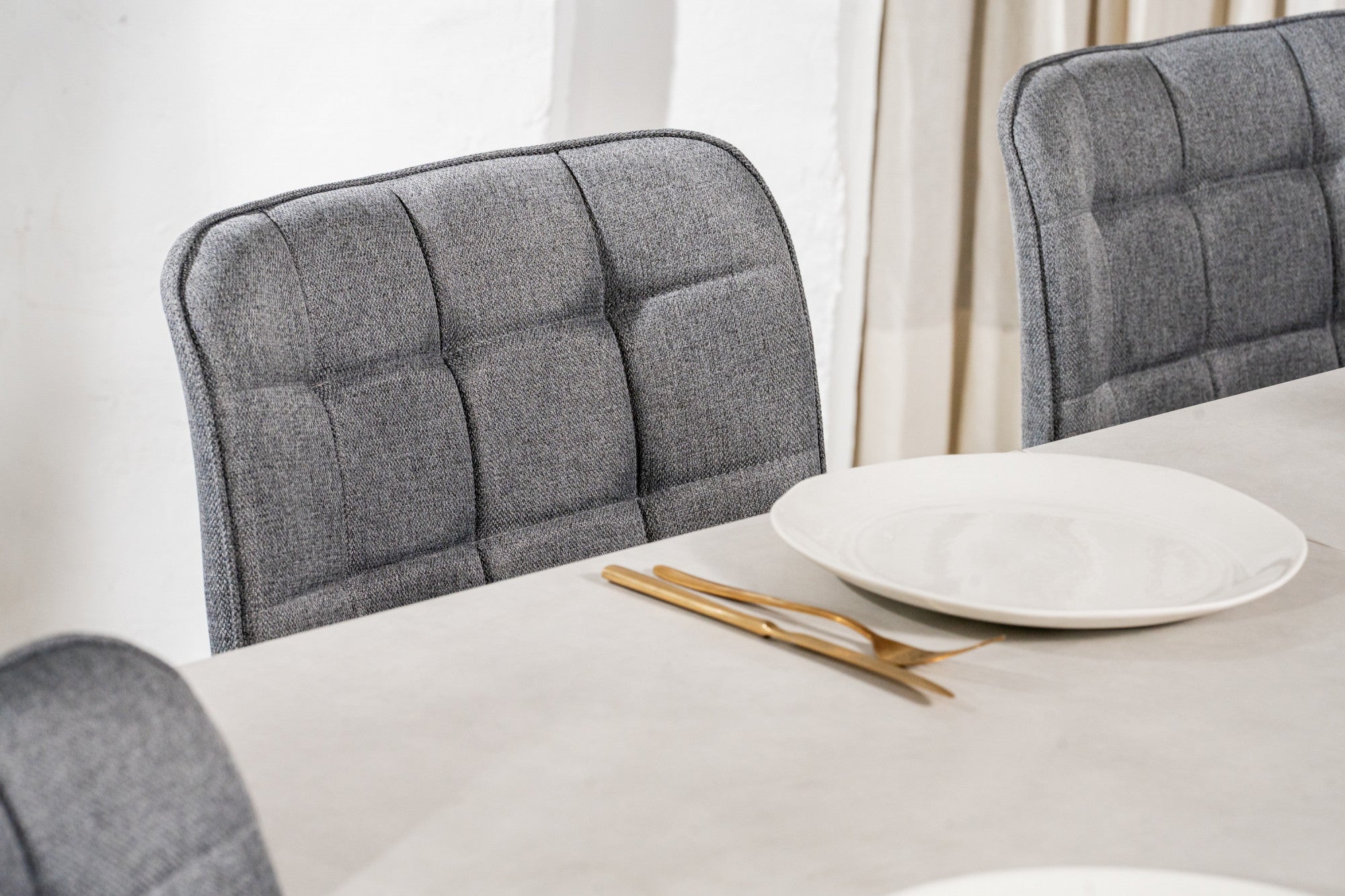 Sydney Dining Chair – Ash | Textured Fabric & Ash Wood-Effect Frame (Set of 2)