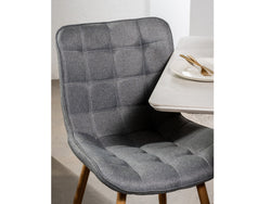Sydney Dining Chair – Ash | Textured Fabric & Ash Wood-Effect Frame (Set of 2)