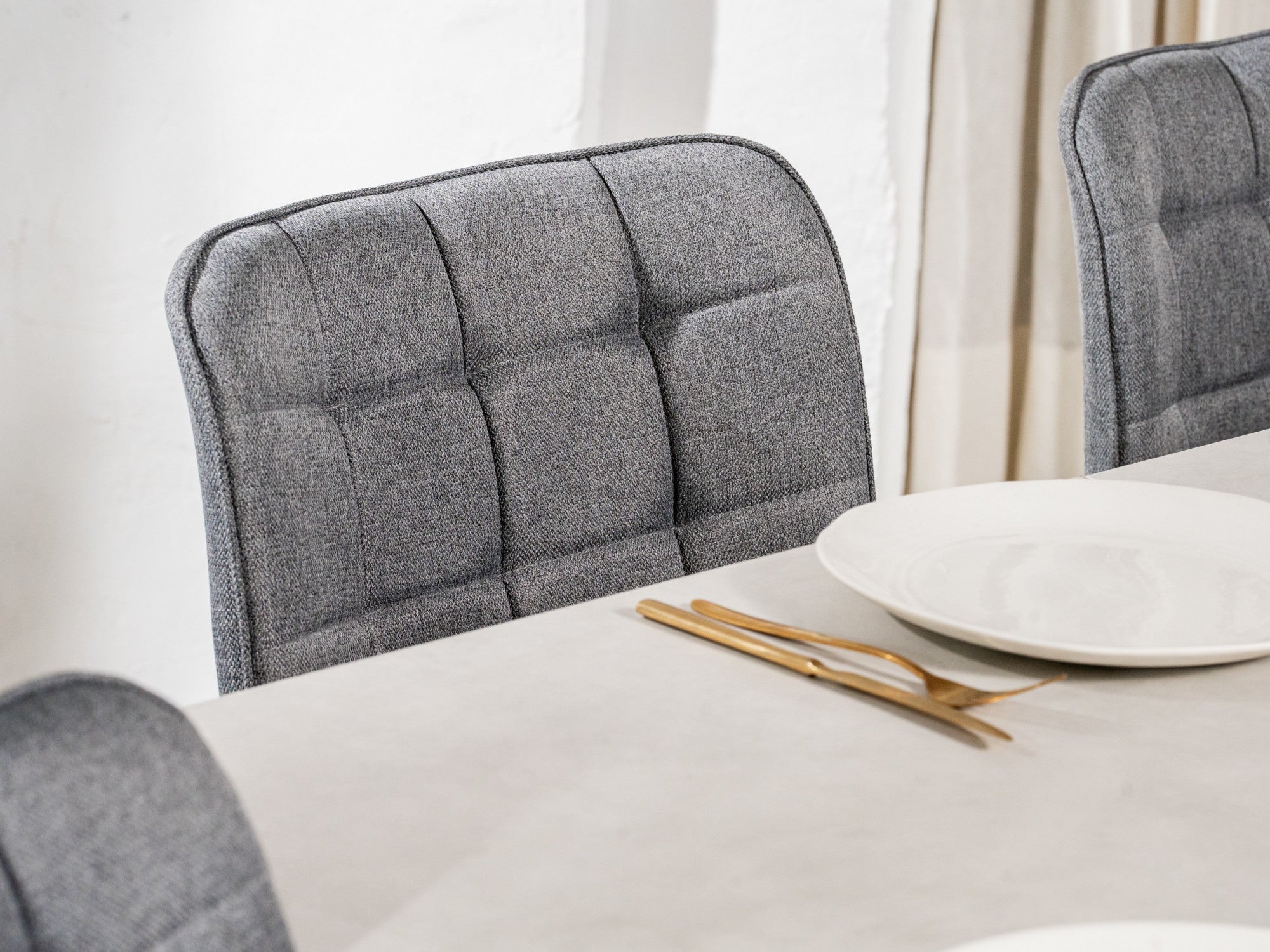 Sydney Dining Chair – Ash | Textured Fabric & Ash Wood-Effect Frame (Set of 4)