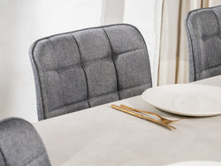 Sydney Dining Chair – Ash | Textured Fabric & Ash Wood-Effect Frame (Set of 4)