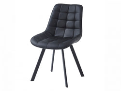 Forest Dining Chair – Black | Eco Leather & Black Frame (Set of 2)