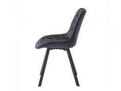 Forest Dining Chair – Black | Eco Leather & Black Frame (Set of 2)