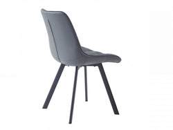 Forest Dining Chair – Dark Grey | Eco Leather & Black Frame (Set of 2)