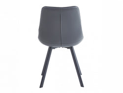 Forest Dining Chair – Dark Grey | Eco Leather & Black Frame (Set of 2)