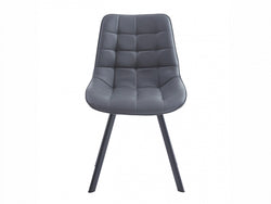 Forest Dining Chair – Dark Grey | Eco Leather & Black Frame (Set of 2)