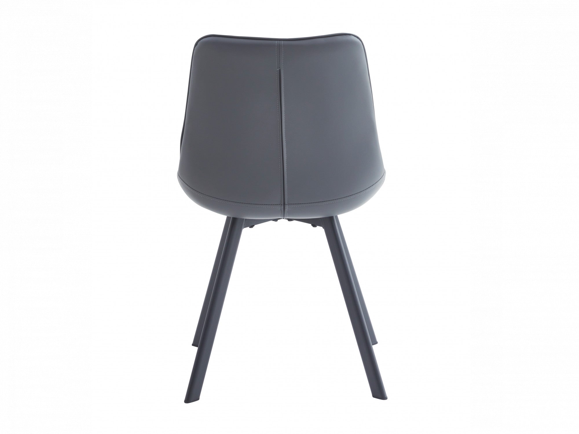 Forest Dining Chair – Dark Grey | Eco Leather & Black Frame (Set of 4)