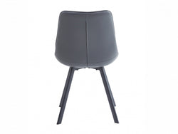 Forest Dining Chair – Dark Grey | Eco Leather & Black Frame (Set of 4)