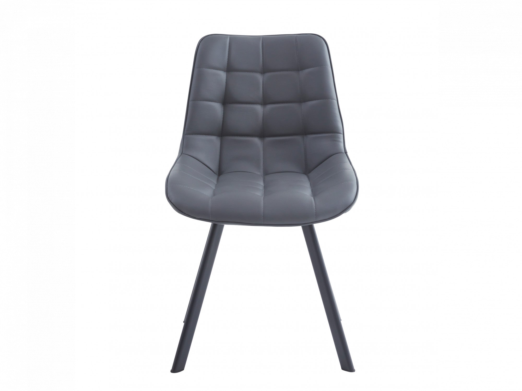 Forest Dining Chair – Dark Grey | Eco Leather & Black Frame (Set of 4)
