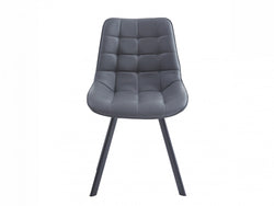 Forest Dining Chair – Dark Grey | Eco Leather & Black Frame (Set of 4)