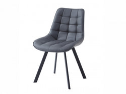 Forest Dining Chair – Dark Grey | Eco Leather & Black Frame (Set of 4)