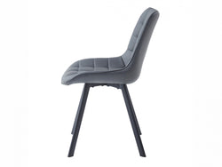 Forest Dining Chair – Dark Grey | Eco Leather & Black Frame (Set of 4)