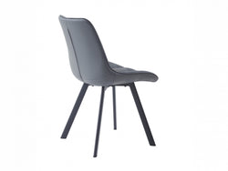 Forest Dining Chair – Dark Grey | Eco Leather & Black Frame (Set of 4)
