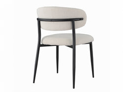 Milan Dining Chair – Off White | Textured Fabric & Black Frame (Set of 2)