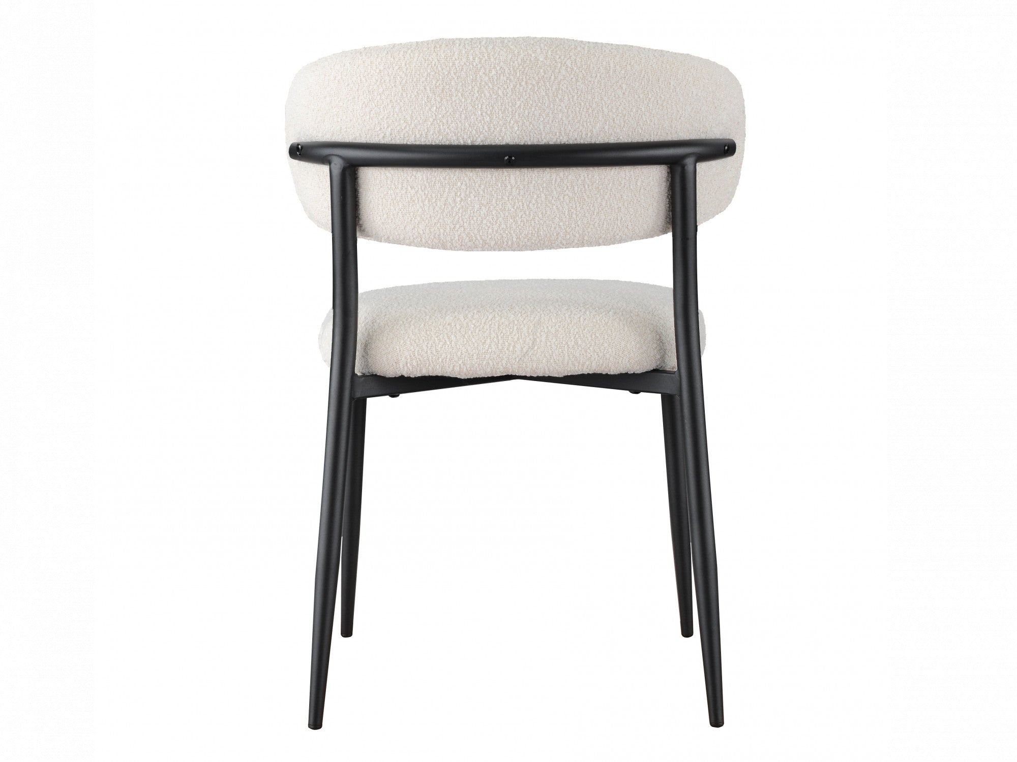 Milan Dining Chair – Off White | Textured Fabric & Black Frame (Set of 2)