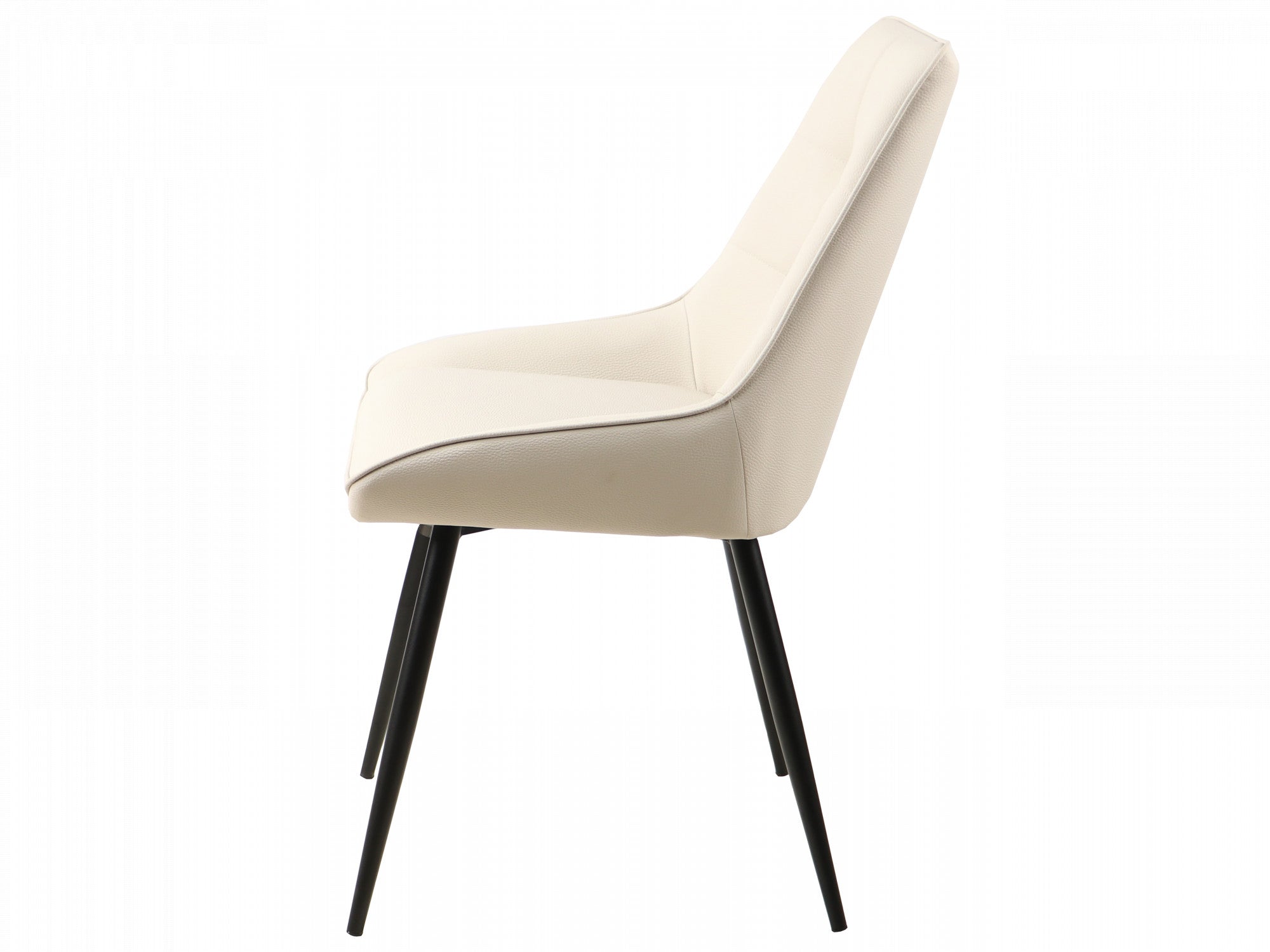Ruben Dining Chair – Ivory | Eco Leather & Black Frame (Set of 2)
