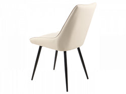 Ruben Dining Chair – Ivory | Eco Leather & Black Frame (Set of 2)