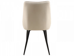 Ruben Dining Chair – Ivory | Eco Leather & Black Frame (Set of 2)