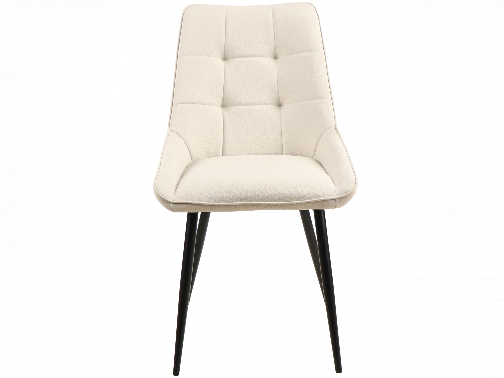 Ruben Dining Chair – Ivory | Eco Leather & Black Frame (Set of 2)