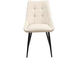 Ruben Dining Chair – Ivory | Eco Leather & Black Frame (Set of 2)