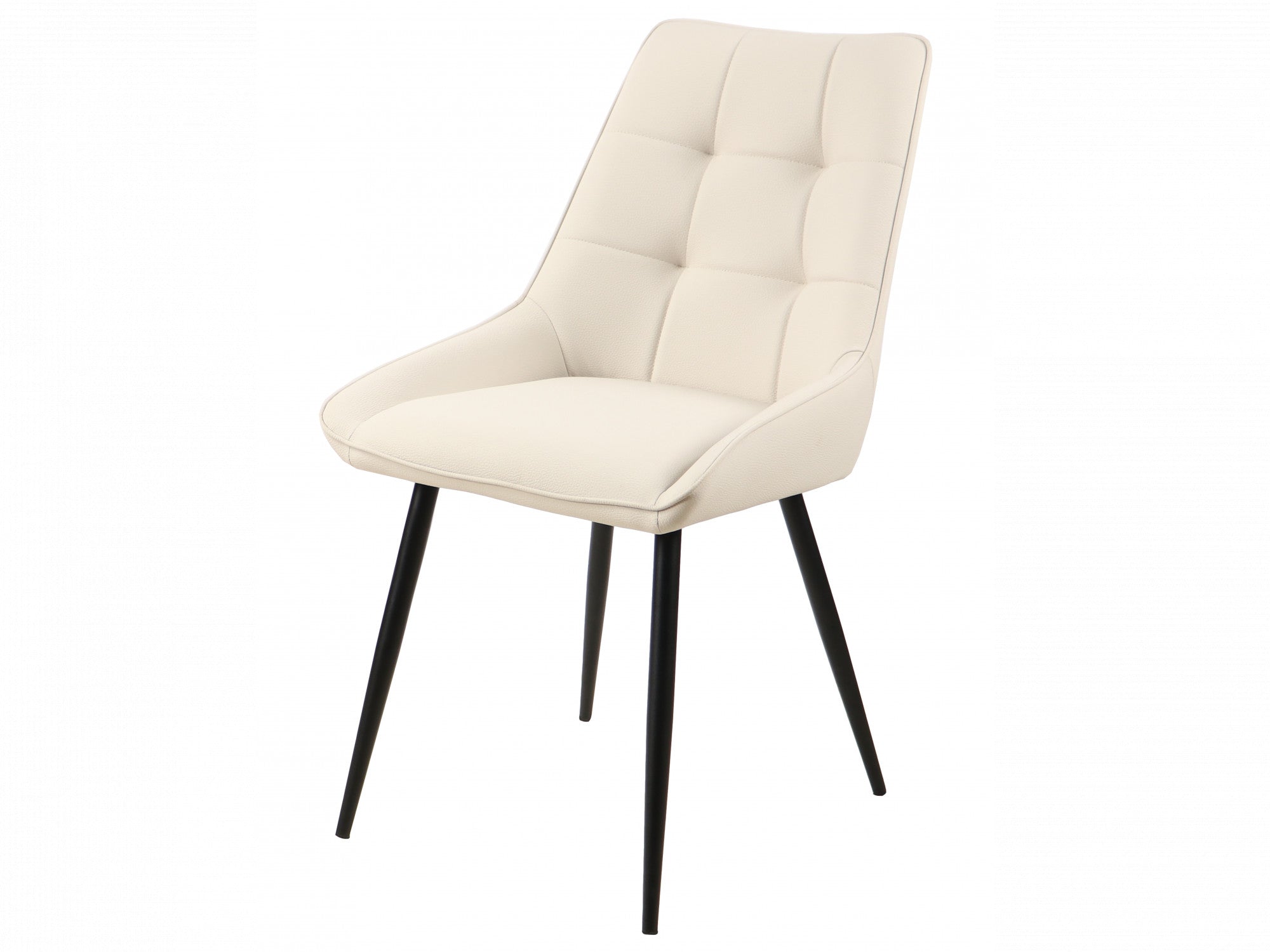Ruben Dining Chair – Ivory | Eco Leather & Black Frame (Set of 4)