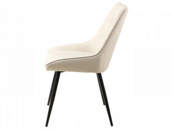 Ruben Dining Chair – Ivory | Eco Leather & Black Frame (Set of 4)