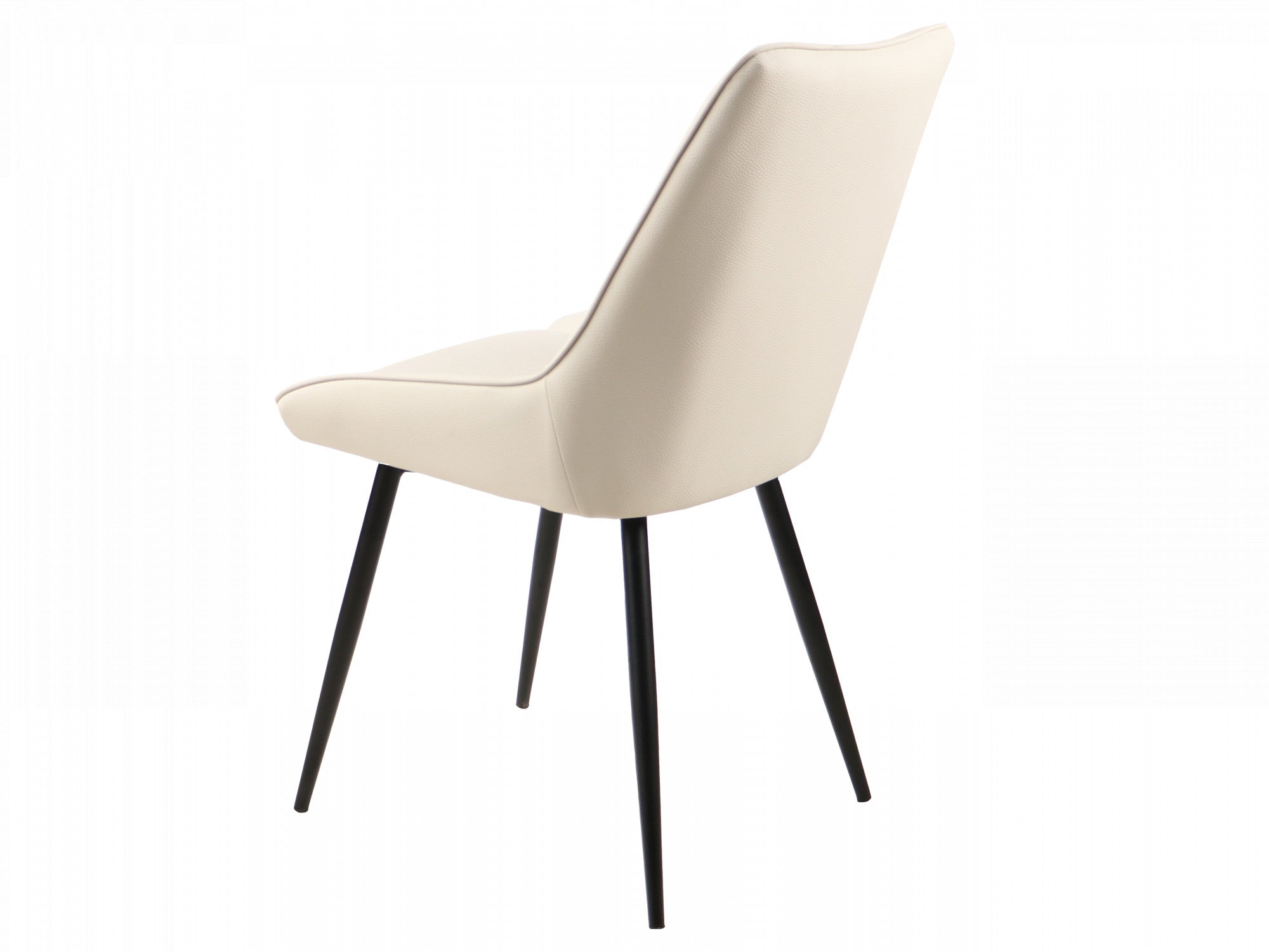 Ruben Dining Chair – Ivory | Eco Leather & Black Frame (Set of 4)