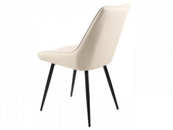Ruben Dining Chair – Ivory | Eco Leather & Black Frame (Set of 4)