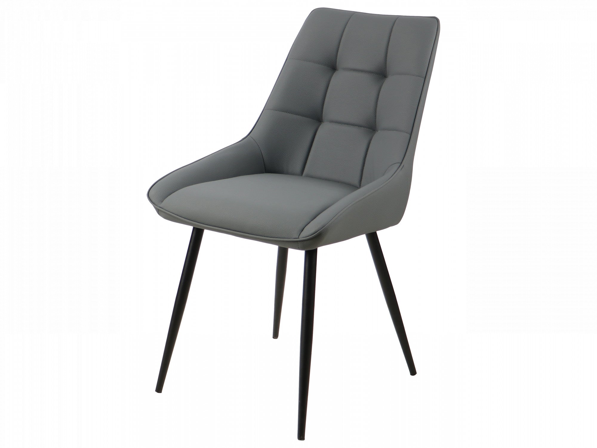 Ruben Dining Chair – Charcoal | Eco Leather & Black Frame (Set of 2)