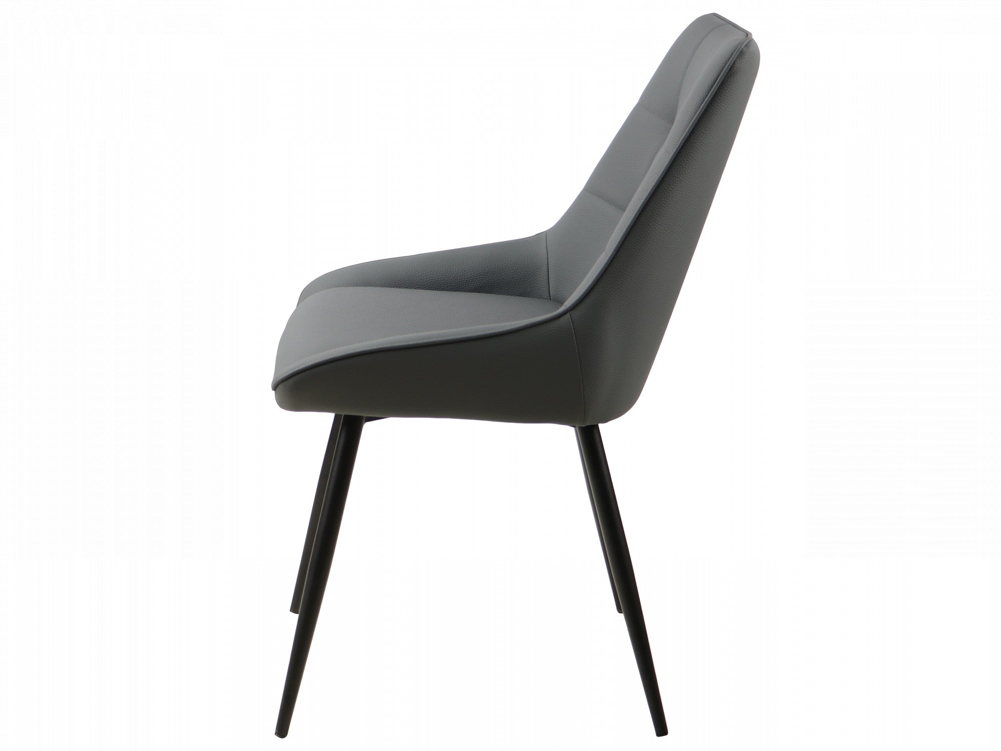 Ruben Dining Chair – Charcoal | Eco Leather & Black Frame (Set of 2)