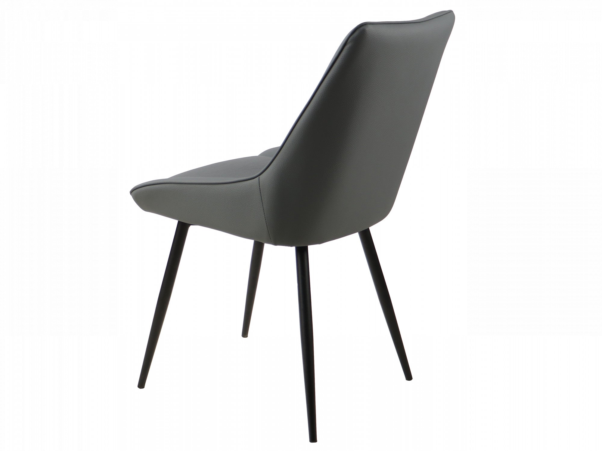 Ruben Dining Chair – Charcoal | Eco Leather & Black Frame (Set of 2)