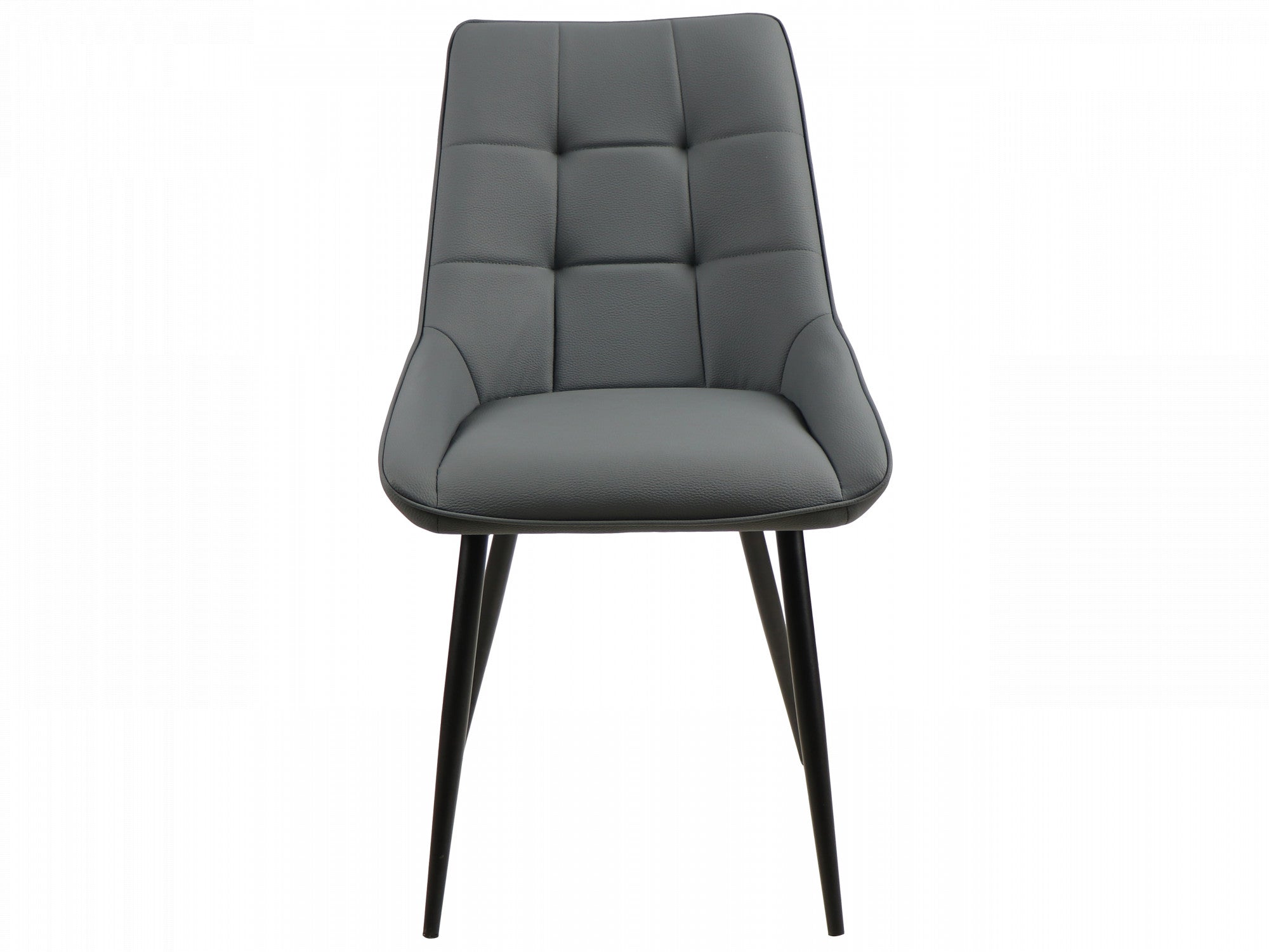 Ruben Dining Chair – Charcoal | Eco Leather & Black Frame (Set of 2)