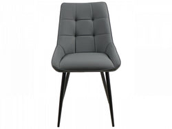 Ruben Dining Chair – Charcoal | Eco Leather & Black Frame (Set of 2)