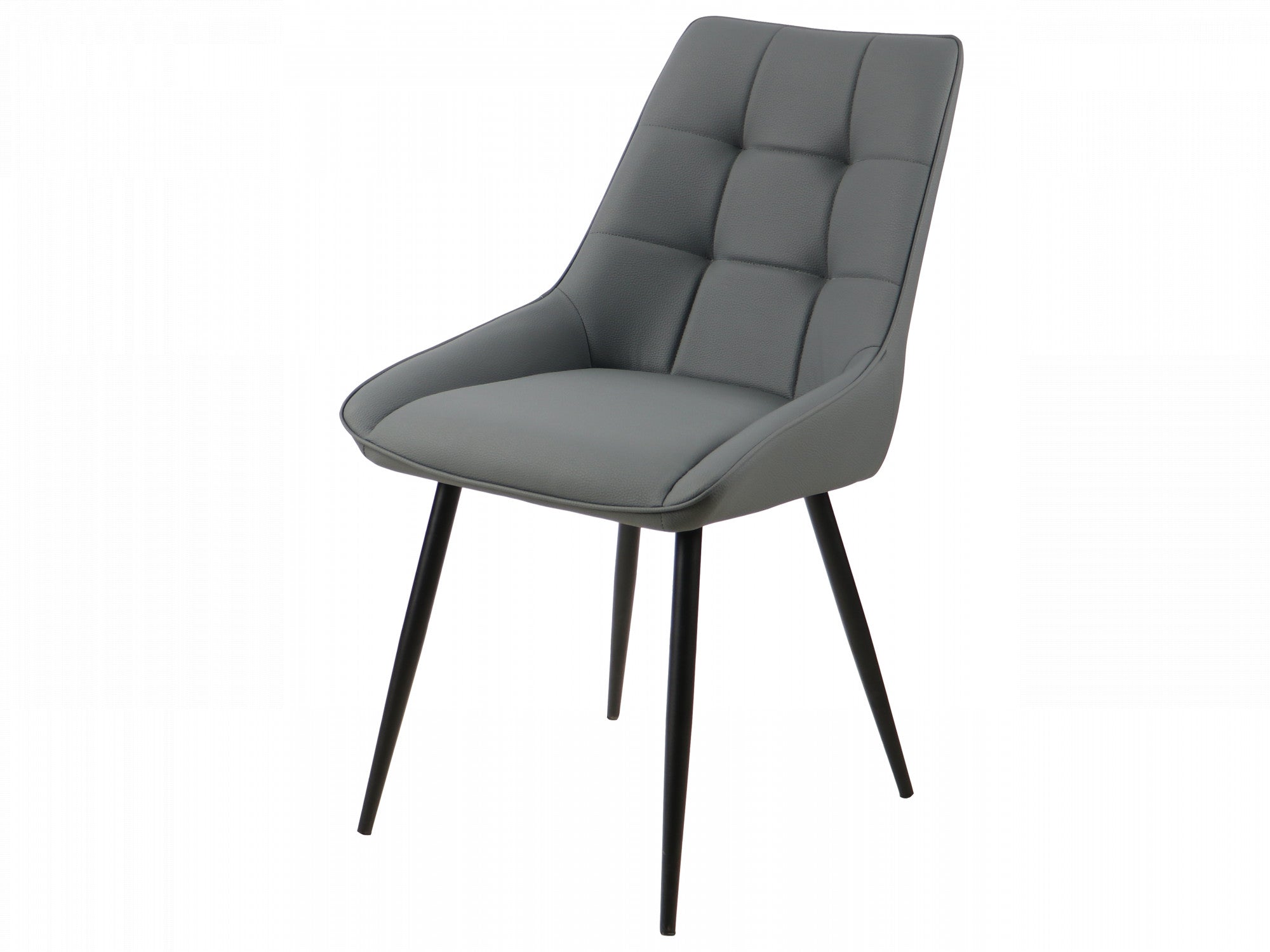Ruben Dining Chair – Charcoal | Eco Leather & Black Frame (Set of 4)
