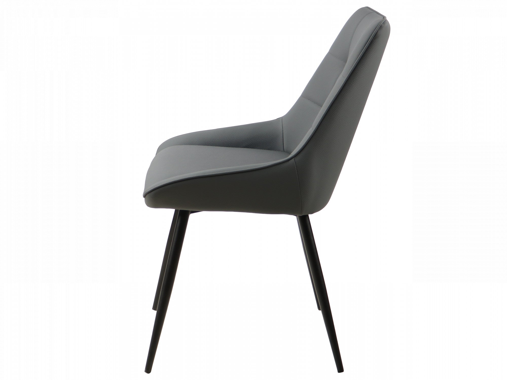 Ruben Dining Chair – Charcoal | Eco Leather & Black Frame (Set of 4)