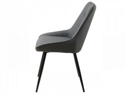 Ruben Dining Chair – Charcoal | Eco Leather & Black Frame (Set of 4)