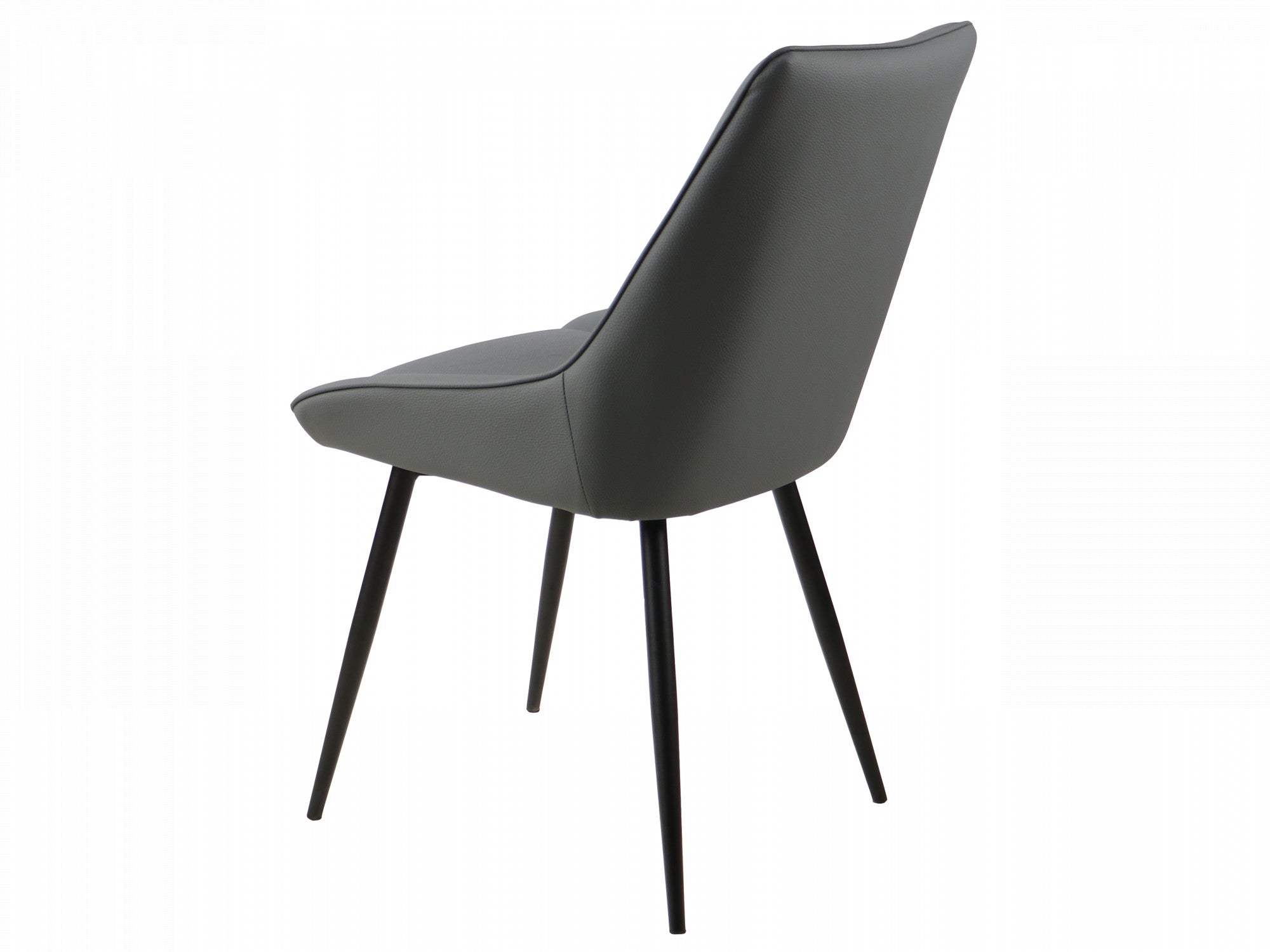 Ruben Dining Chair – Charcoal | Eco Leather & Black Frame (Set of 4)