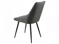 Ruben Dining Chair – Charcoal | Eco Leather & Black Frame (Set of 4)