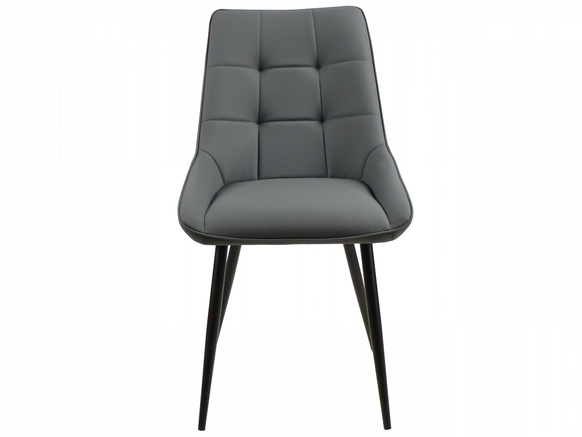 Ruben Dining Chair – Charcoal | Eco Leather & Black Frame (Set of 4)